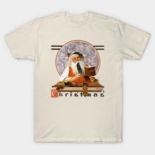 Norman Rockwell Santa Clause Expense Book T-Shirt